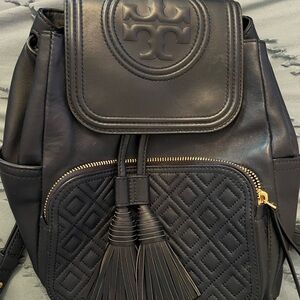 Tory Burch Navy Quilted Backpack